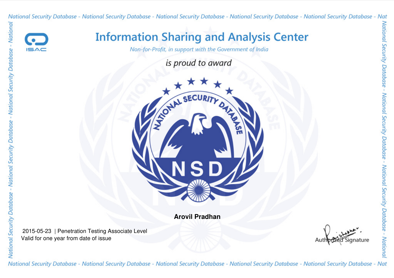  ISAC Penetration Tester Associate Level