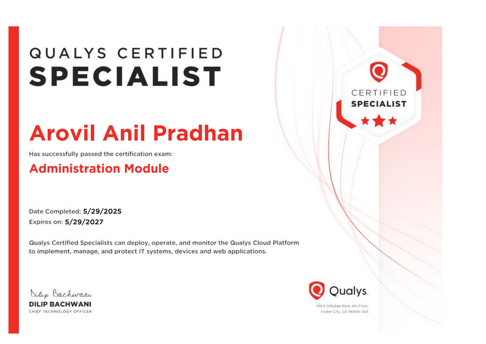 Qualys Certified Administration Module
